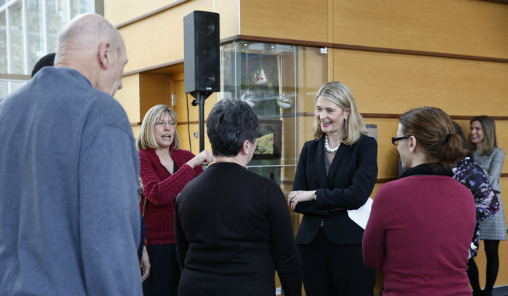 Dean Whitney P. Witt meets members of the Lehigh community