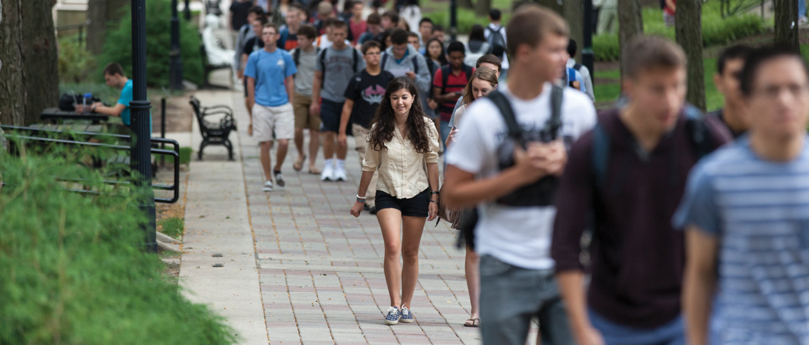 Students walking