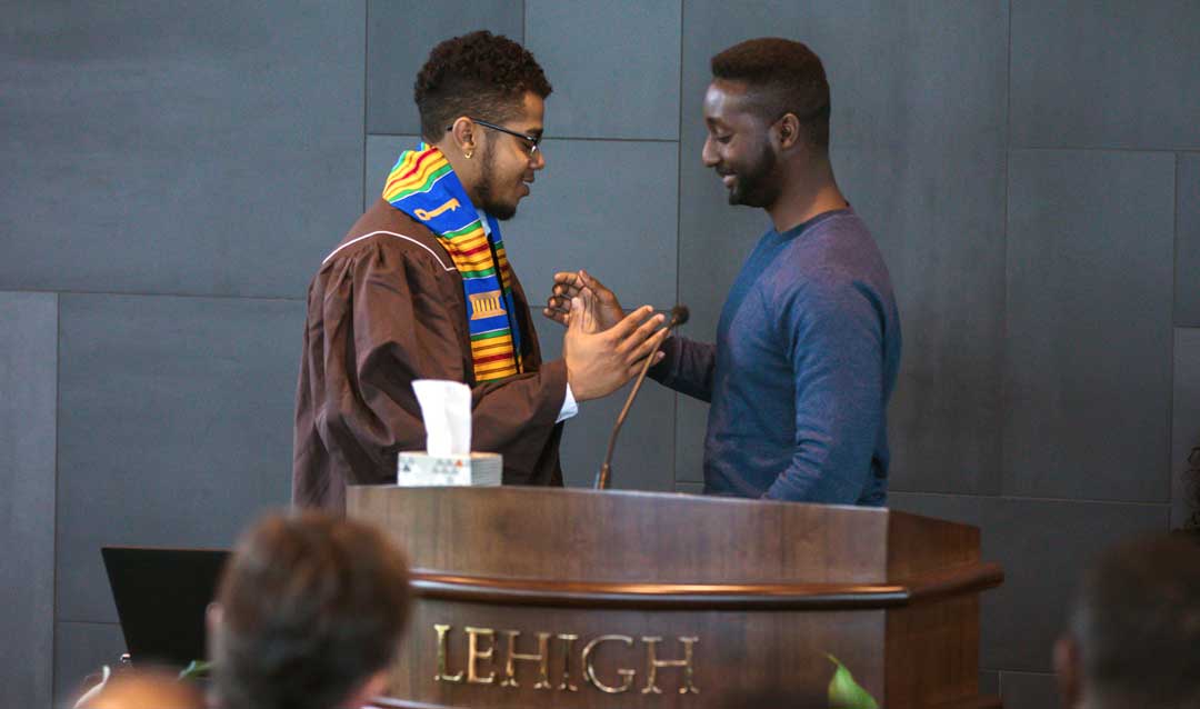 Students at Lehigh University's Donning of the Kente