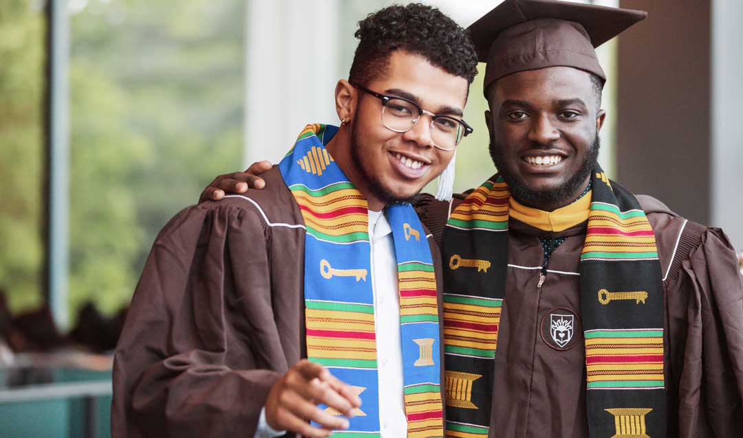 Students at Lehigh University's Donning of the Kente