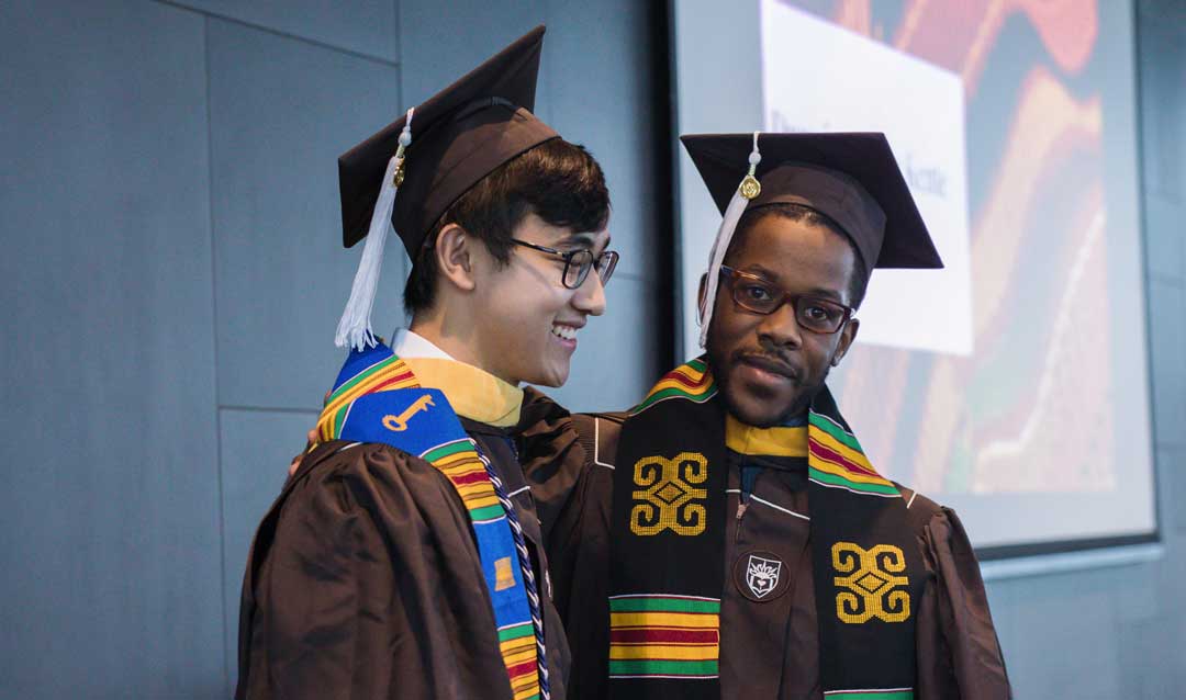 Students at Lehigh University's Donning of the Kente