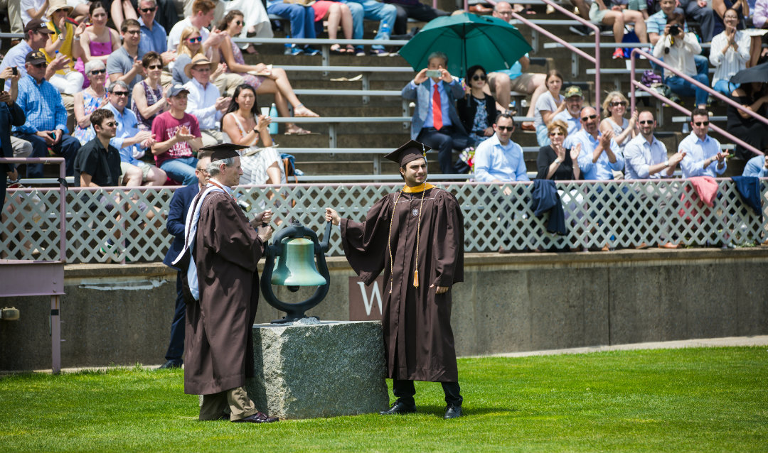 Alumni ringing bell at Lehigh University commencement