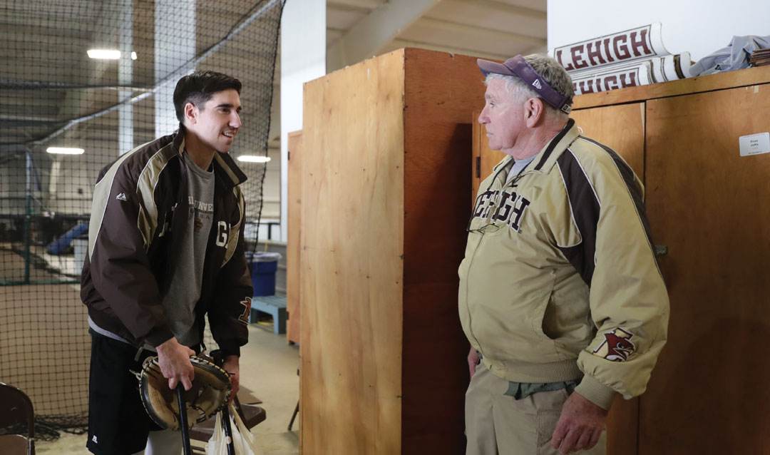 Matt McBride and his father George after a workout at Lehigh