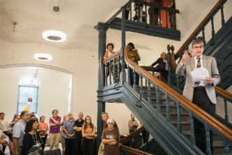 Provost Patrick Farrell at open house for Chandler-Ullmann