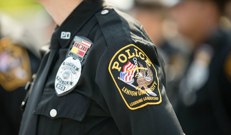 Image of sleeve of Lehigh University Police Department officer in uniform