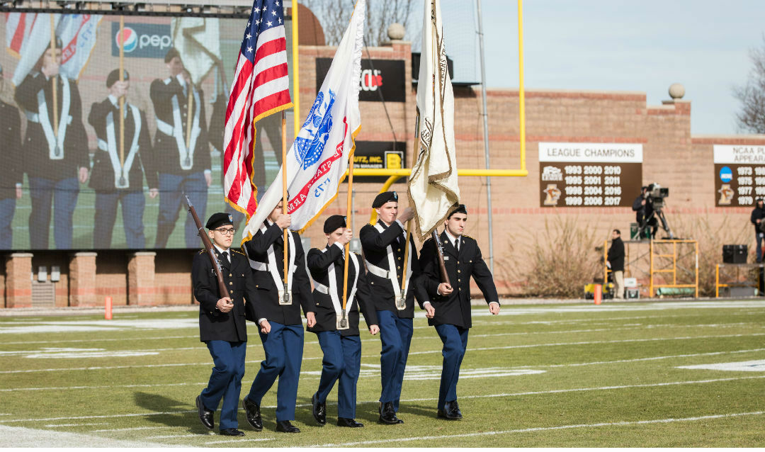 The Presentation of Colours prior to kickoff.