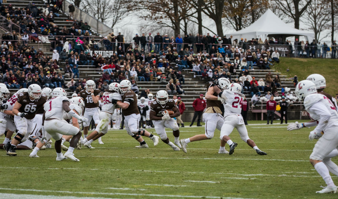 Lehigh running back Rashawn Allen finds room to run against Lafayette.