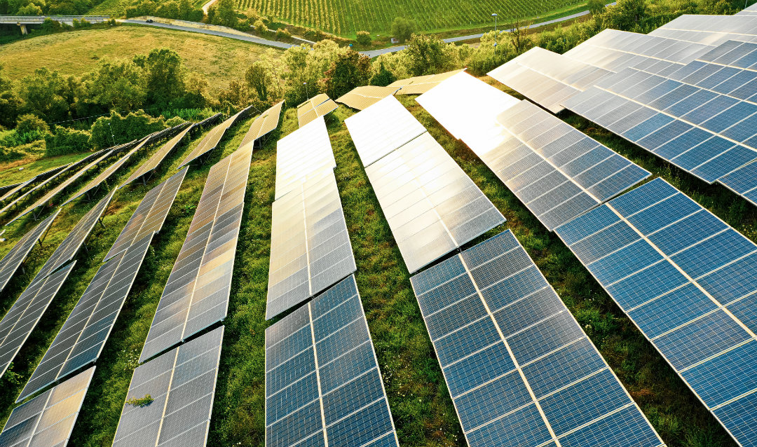 A solar panel field