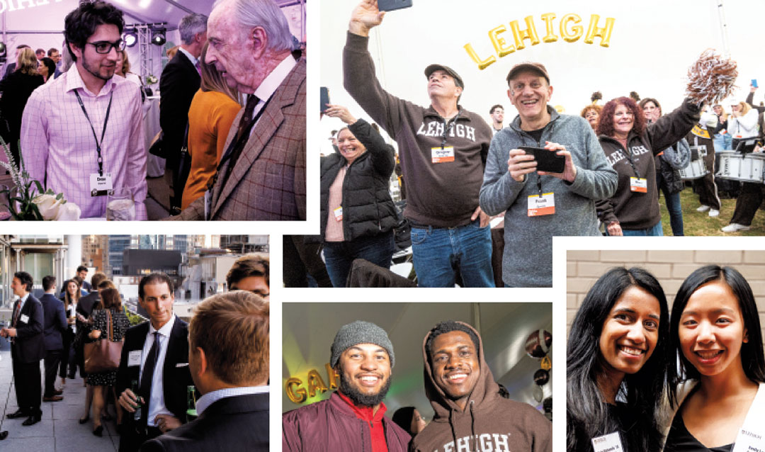 Collage of Lehigh alumni at university-sponsored events