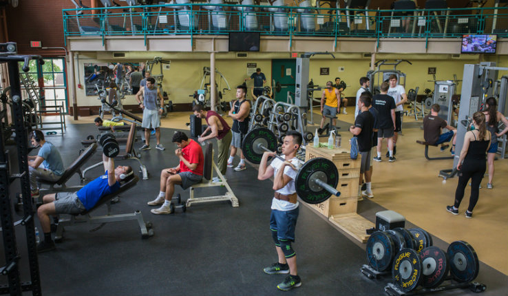 Students working out in Taylor Gym