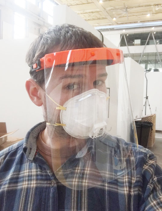 Donning a 3D printed face shield