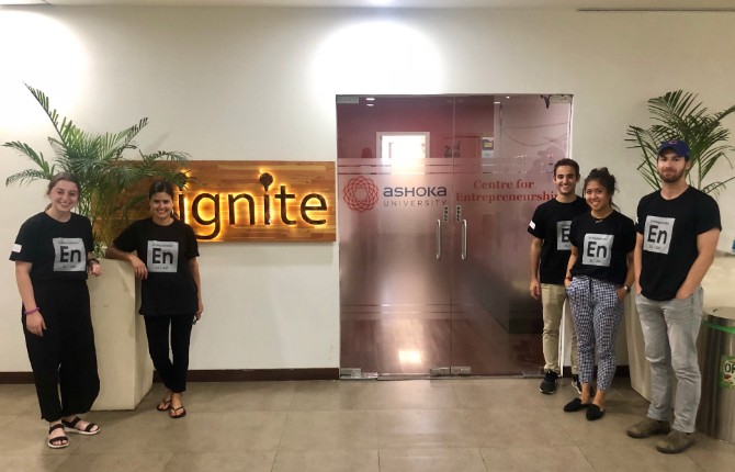 The first group of interns visiting Ashoka in 2018. 