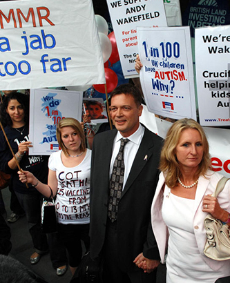 Andrew Wakefield at vaccine protest