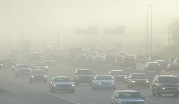 smog over traffic