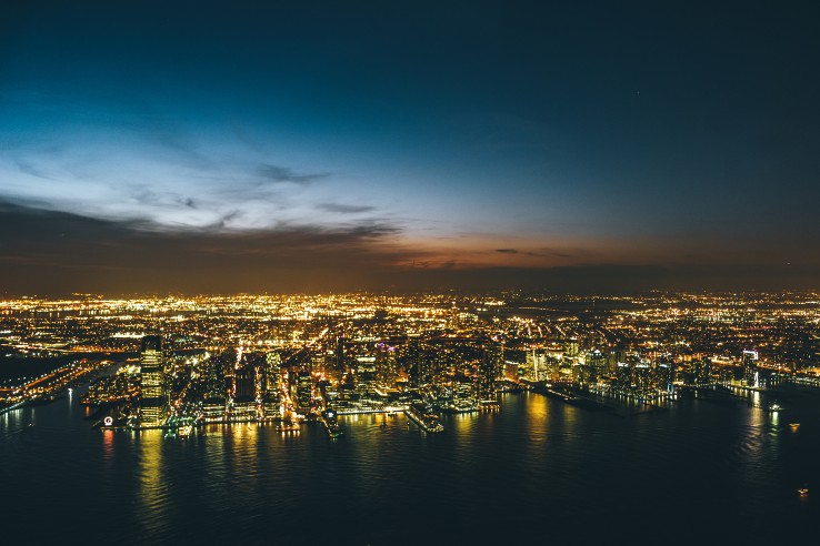 Jersey City skyline at night