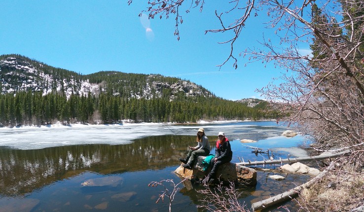 Two Lehigh students fishing