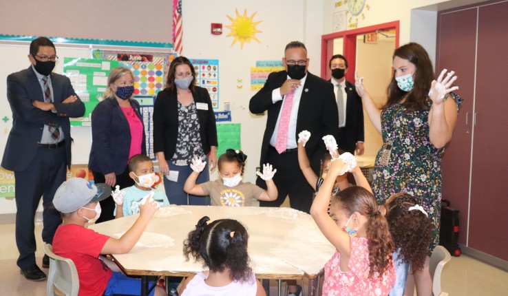 Rep. Susan Wild and U.S. Education Secretary Miguel Cardona at Donegan Elementary