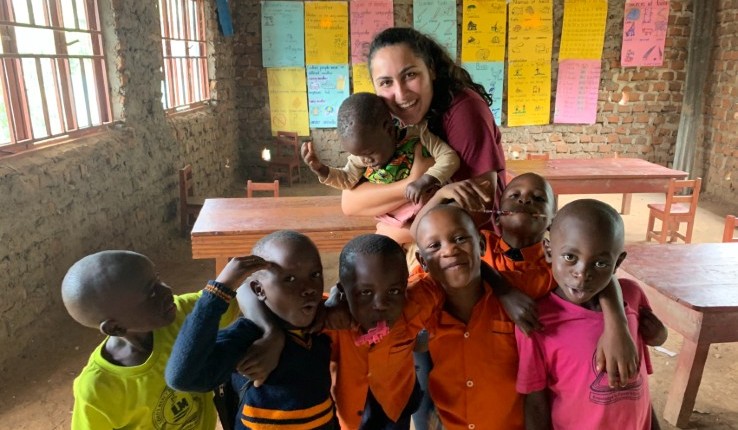 Jessica Galarza in Uganda. 