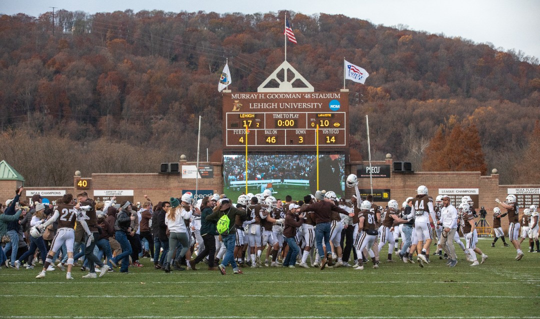 Students and players celebrate