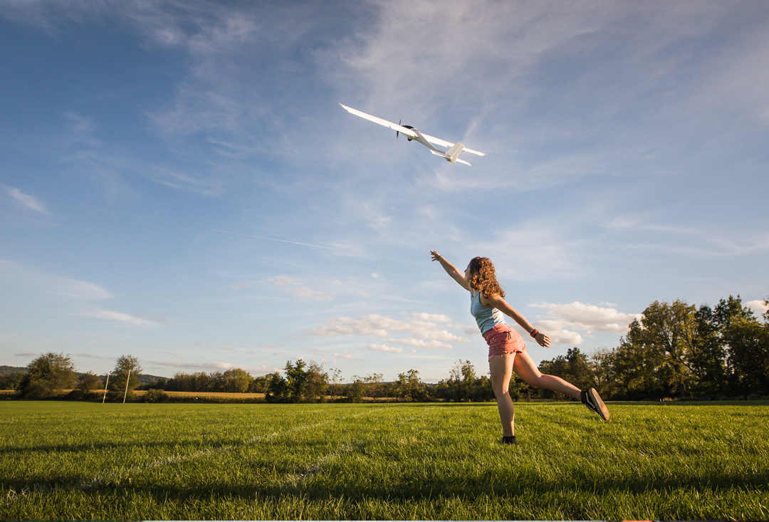 Emily Schmidt flying glider airplane