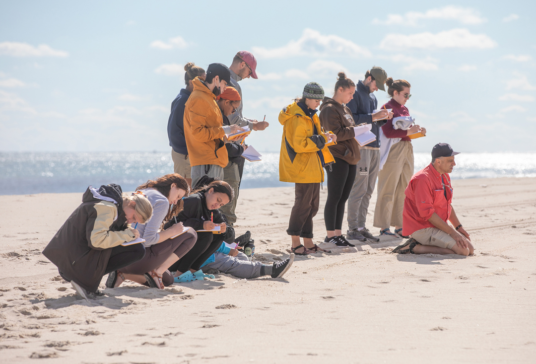 Students at Island Beach State Park