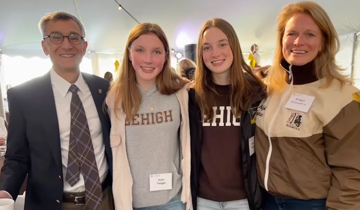 Joe Helble with Bridget O'Connell and her daughters