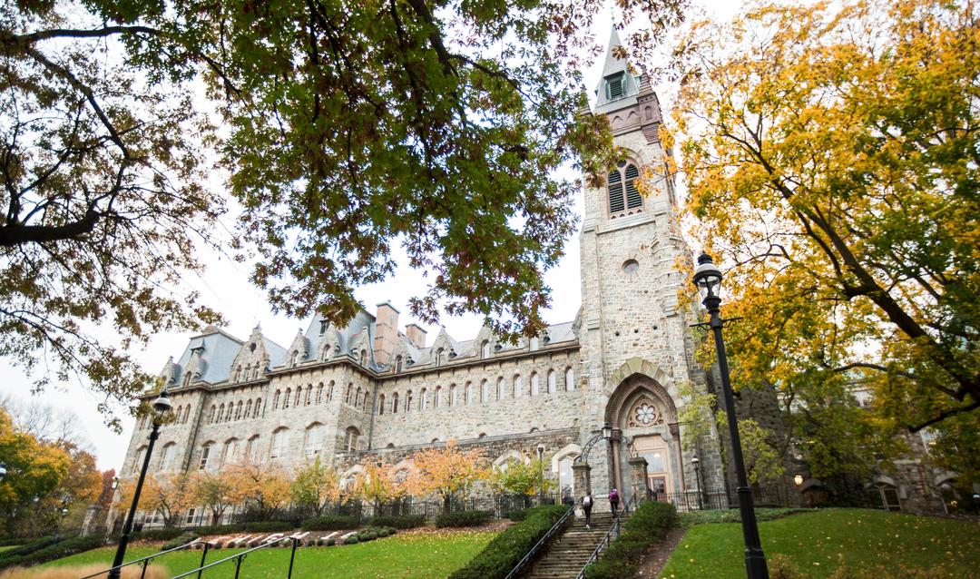 Clayton University Center in the fall.