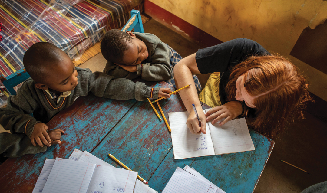 A student in Uganda