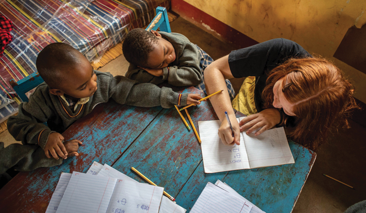 A student in Uganda