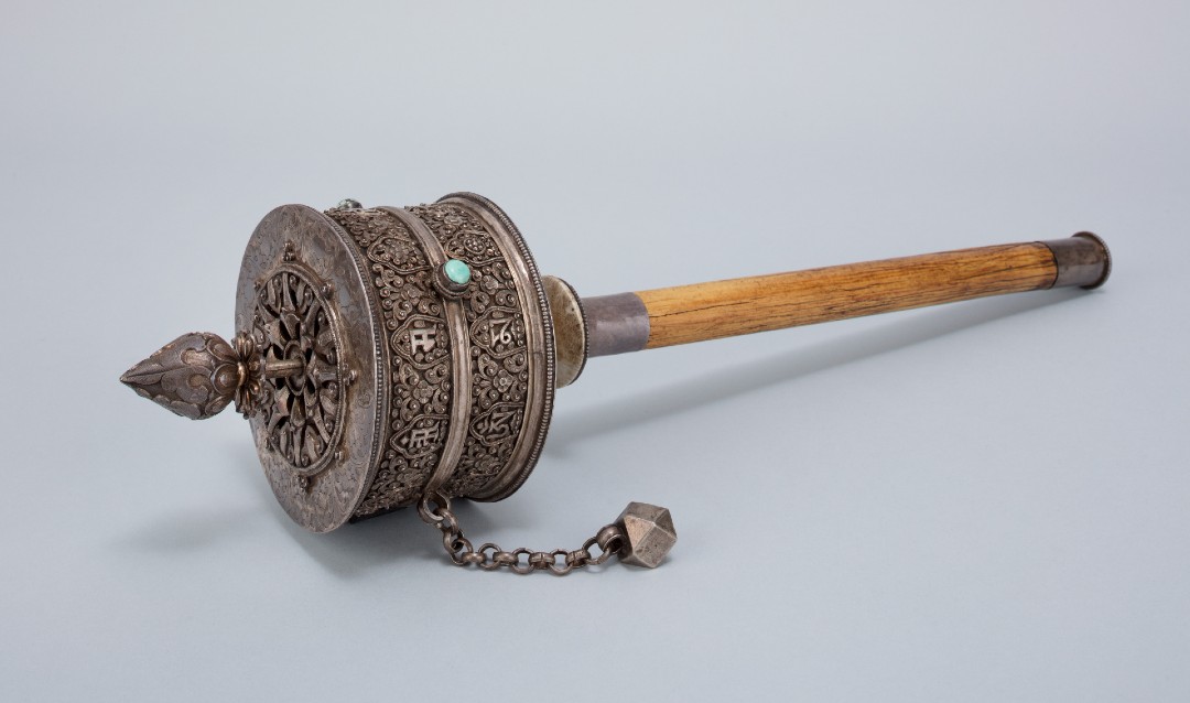 Handheld prayer wheel.