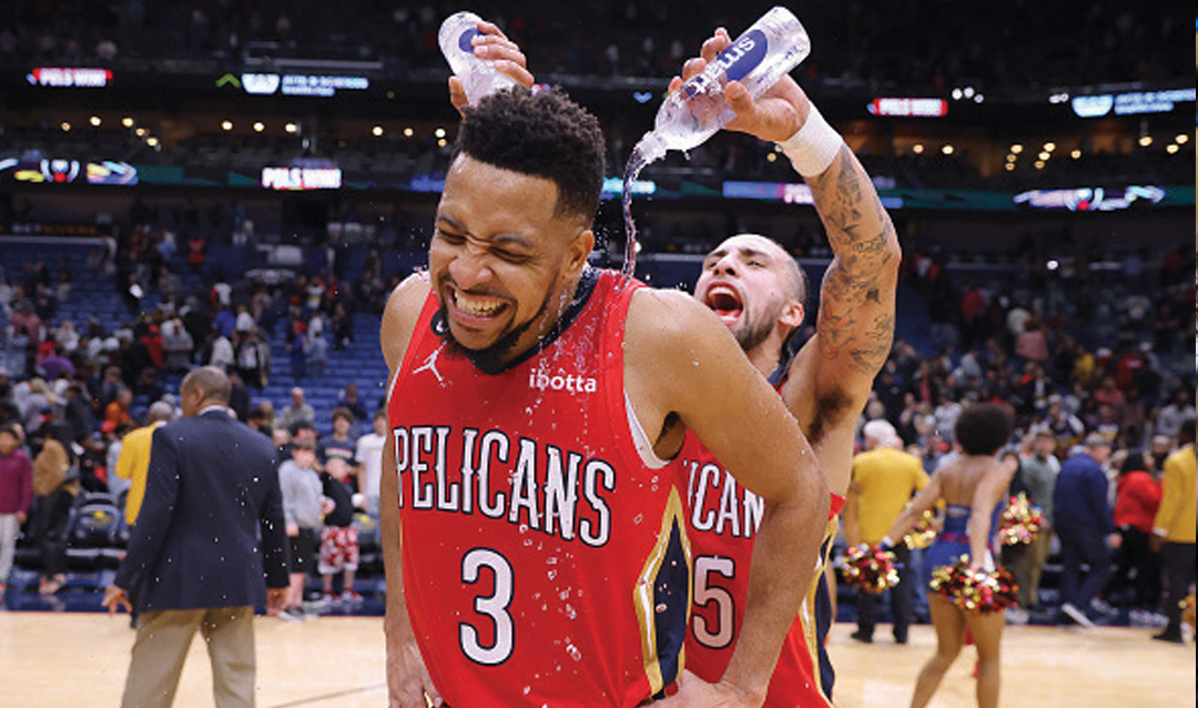 CJ McCollum ’13 celebrating