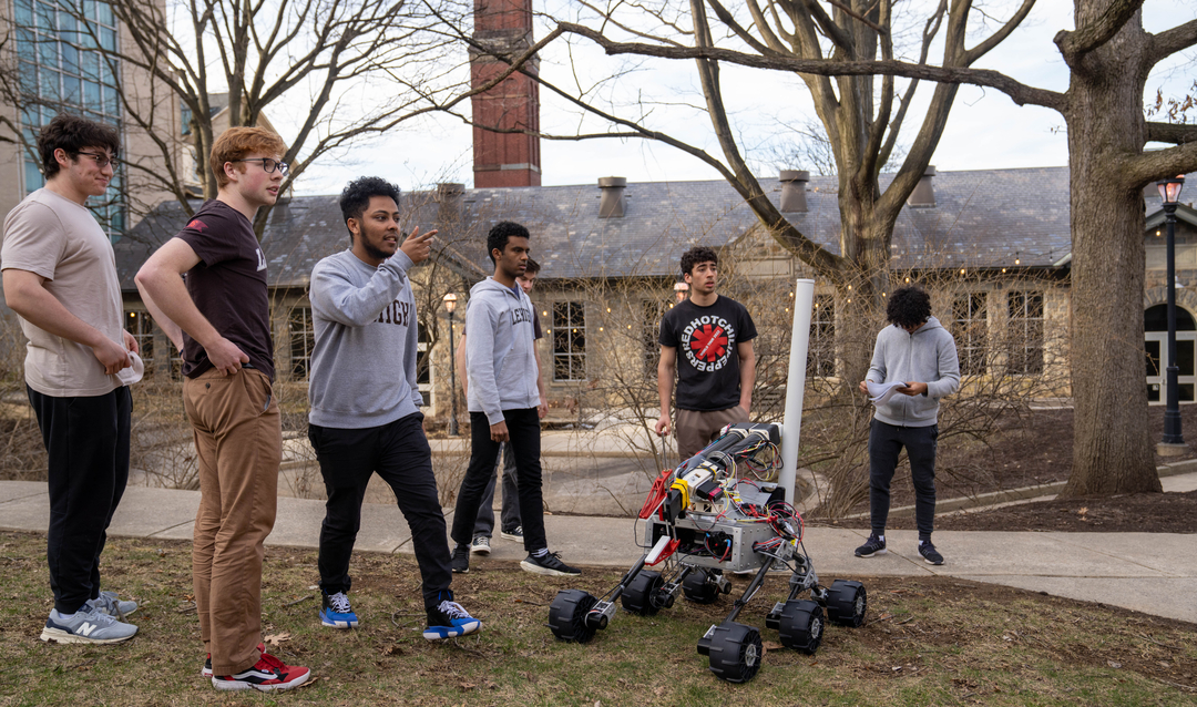 students work on space rover