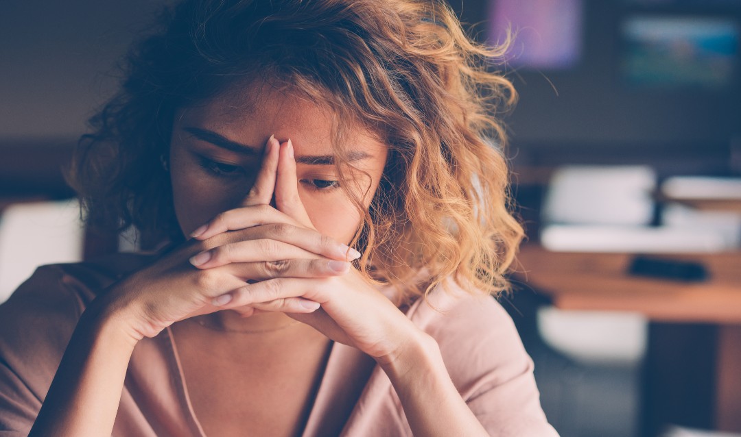 distressed woman