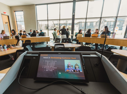 View from professor's lectern