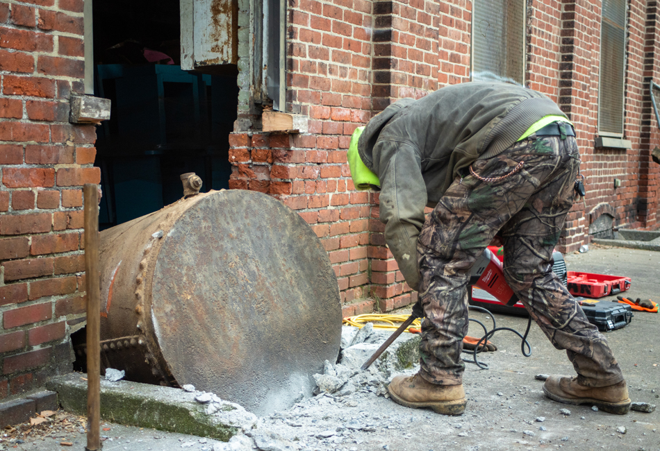 An original boiler was recovered from a shuttered factory 