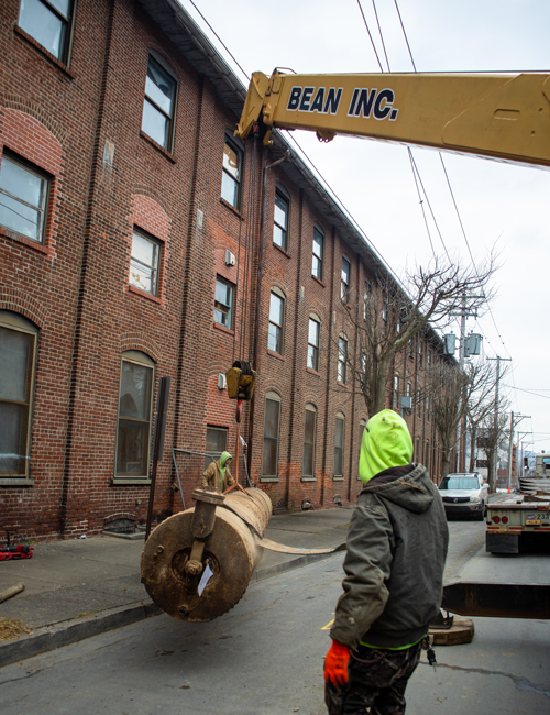 An original boiler was recovered from a shuttered factory 