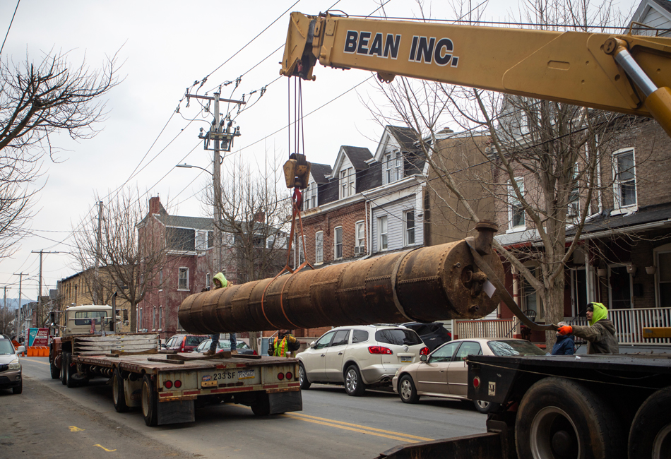 An original boiler was recovered from a shuttered factory 