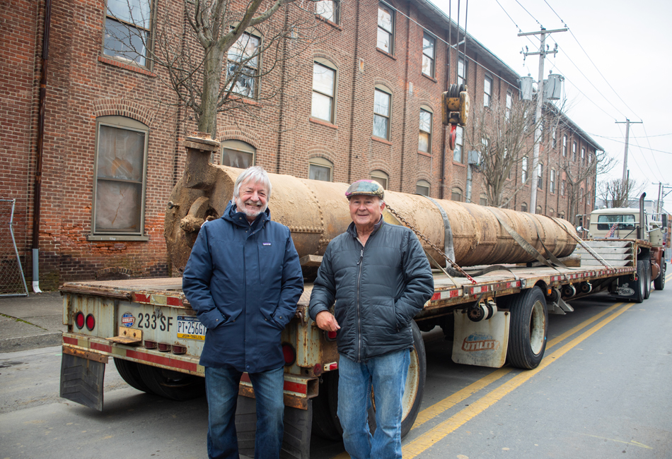 An original boiler was recovered from a shuttered factory 