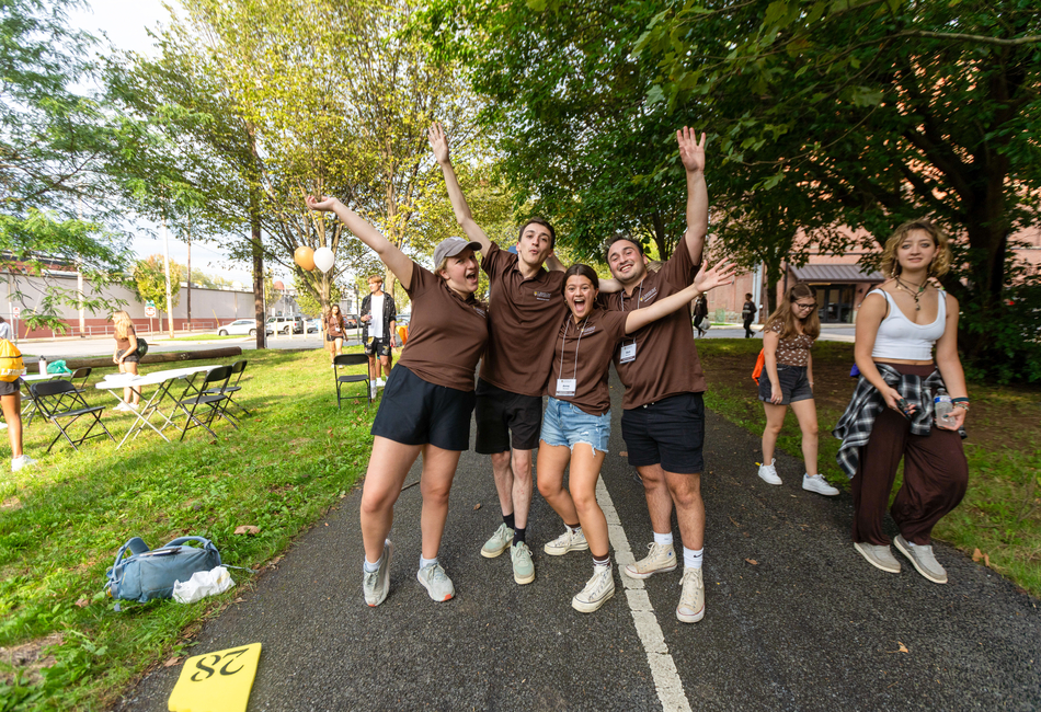 students in the Greenway