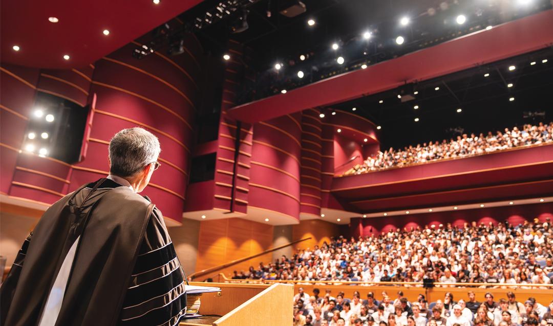 President Helble addresses incoming first years at convocation