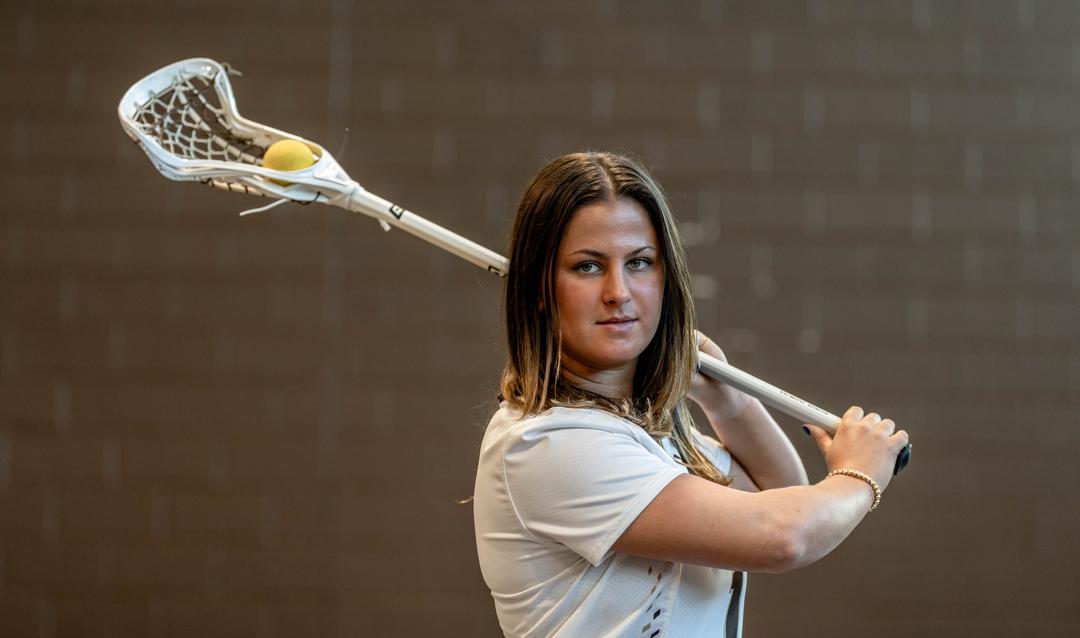 Gabby Schneider ready to shoot lacrosse ball