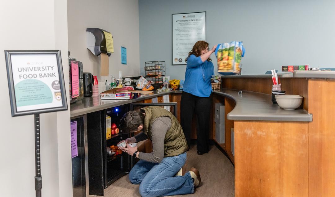 food pantry being stocked