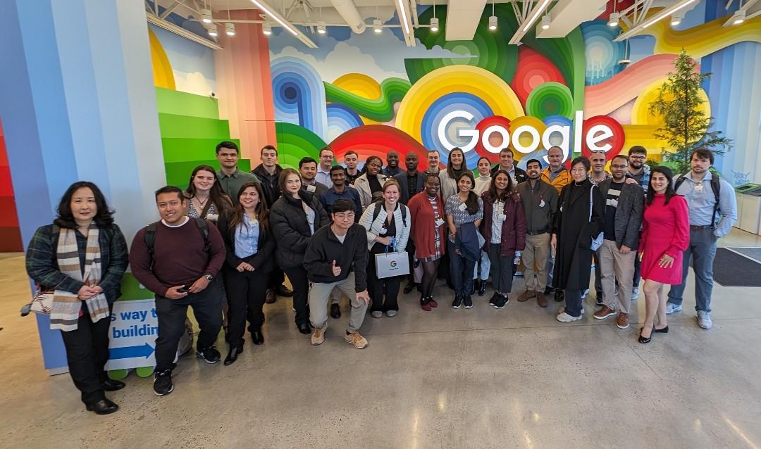 The 1-MBA cohorts traveled to California this year to visit major tech companies and engage with industry thought leaders for their course studying societal shifts.