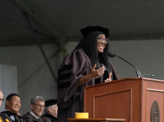 Student speaker Ugochinyere Nancy Oloyede ’24G 