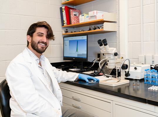 Armando Anzellini in his lab