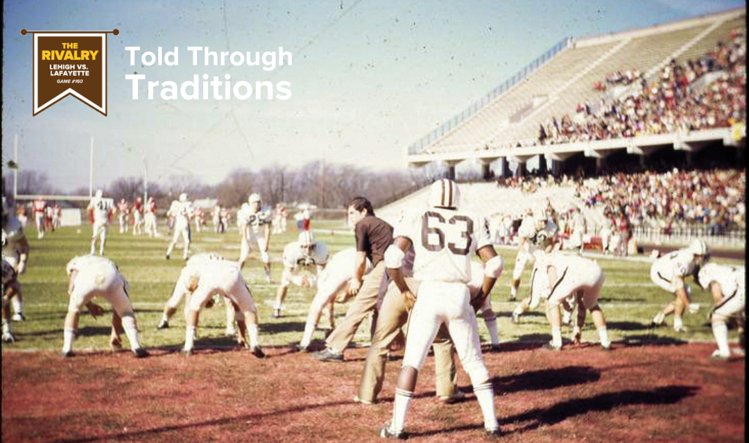 An old photo of a Lehigh-Lafayette rivalry football game