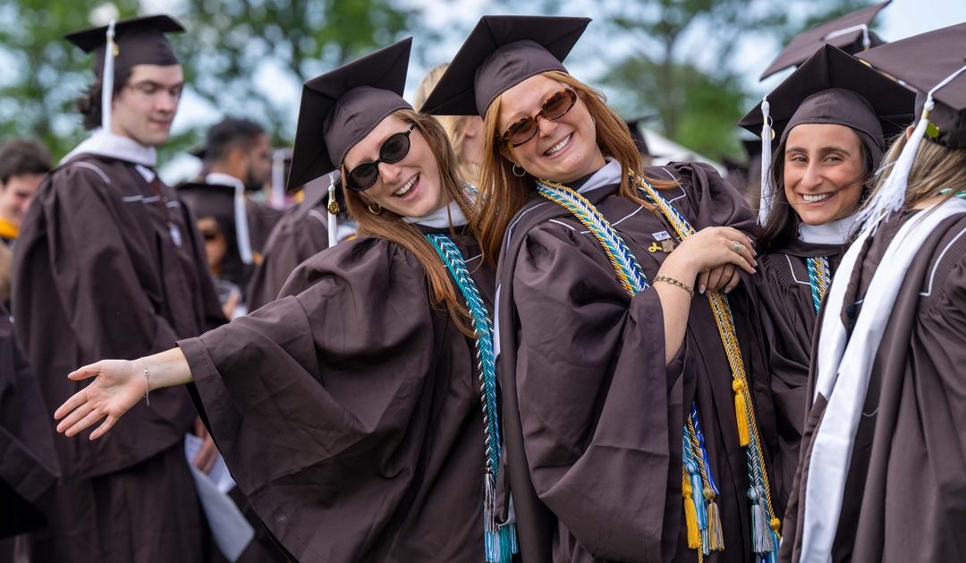 Graduates pose for a picture at Lehigh University Undergraduate Commencement 2025