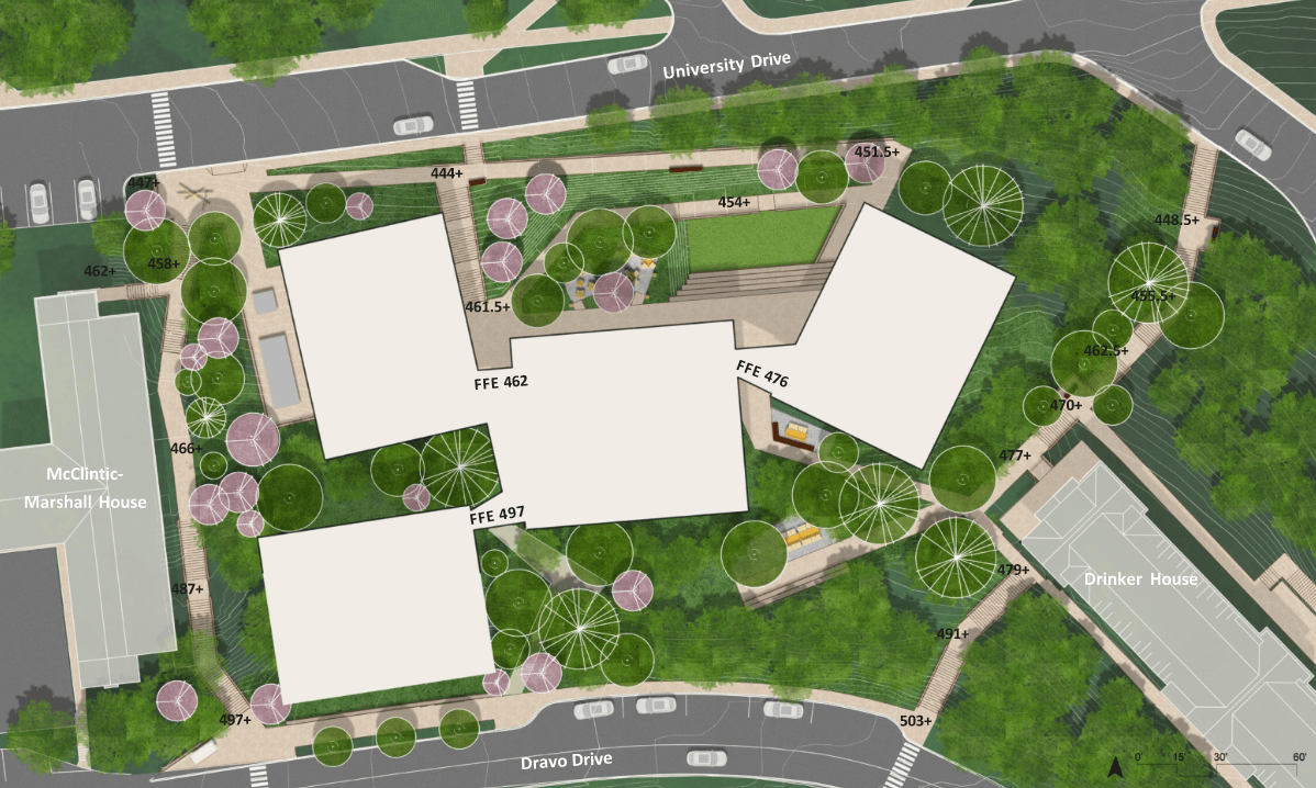 View of proposed new residential hall at Lehigh University