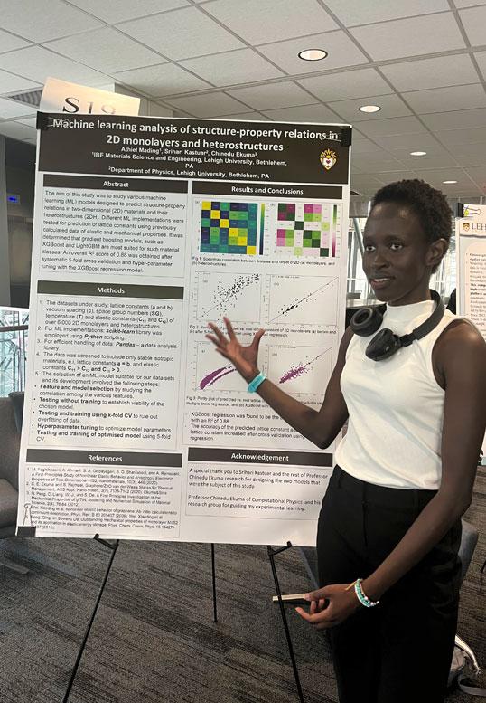 Athiel Mading presenting her poster at the STEM-SI event