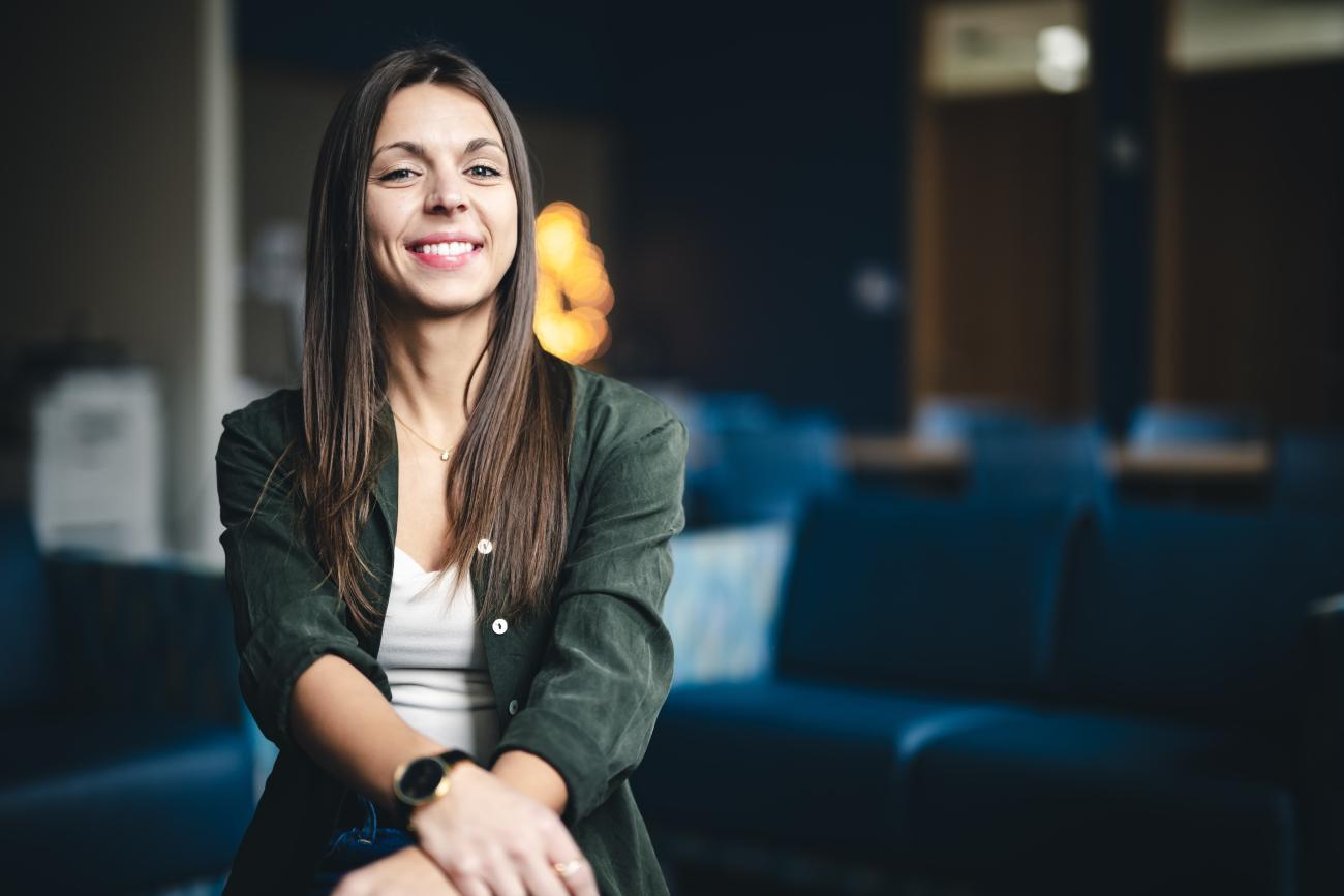 Haley Bennett seated